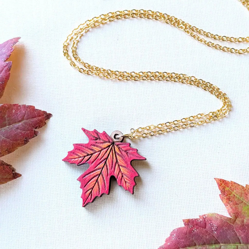 Red Maple Leaf Necklace Necklaces