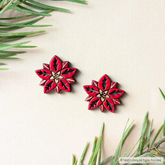 Poinsettia Studs