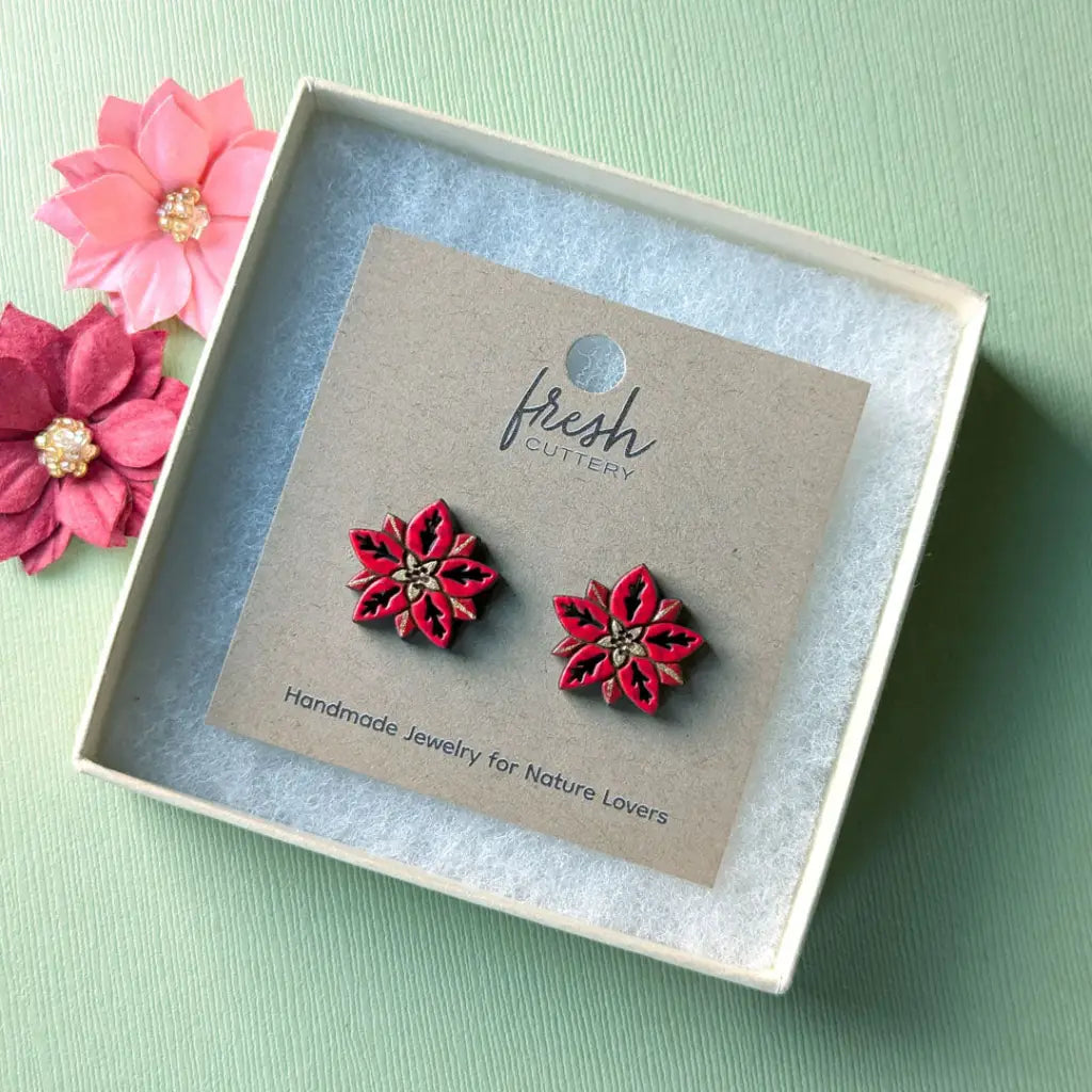 Poinsettia Studs