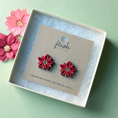 Poinsettia Studs