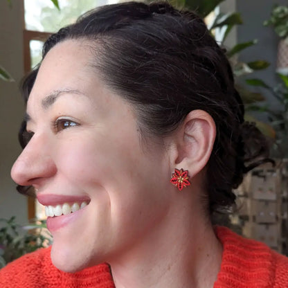 Poinsettia Studs