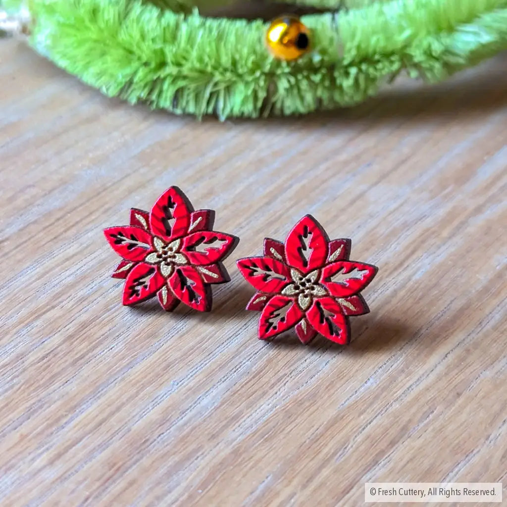 Poinsettia Studs
