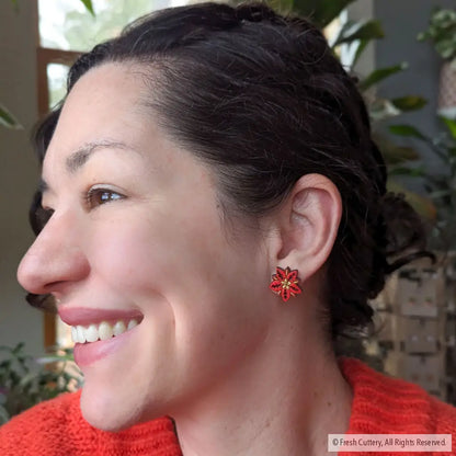 Poinsettia Studs