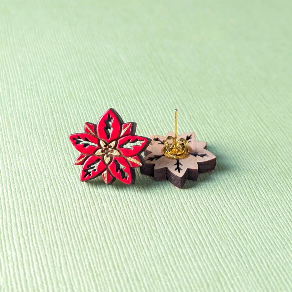 Poinsettia Studs