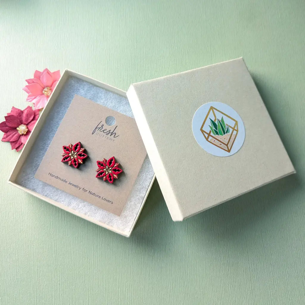 Poinsettia Studs