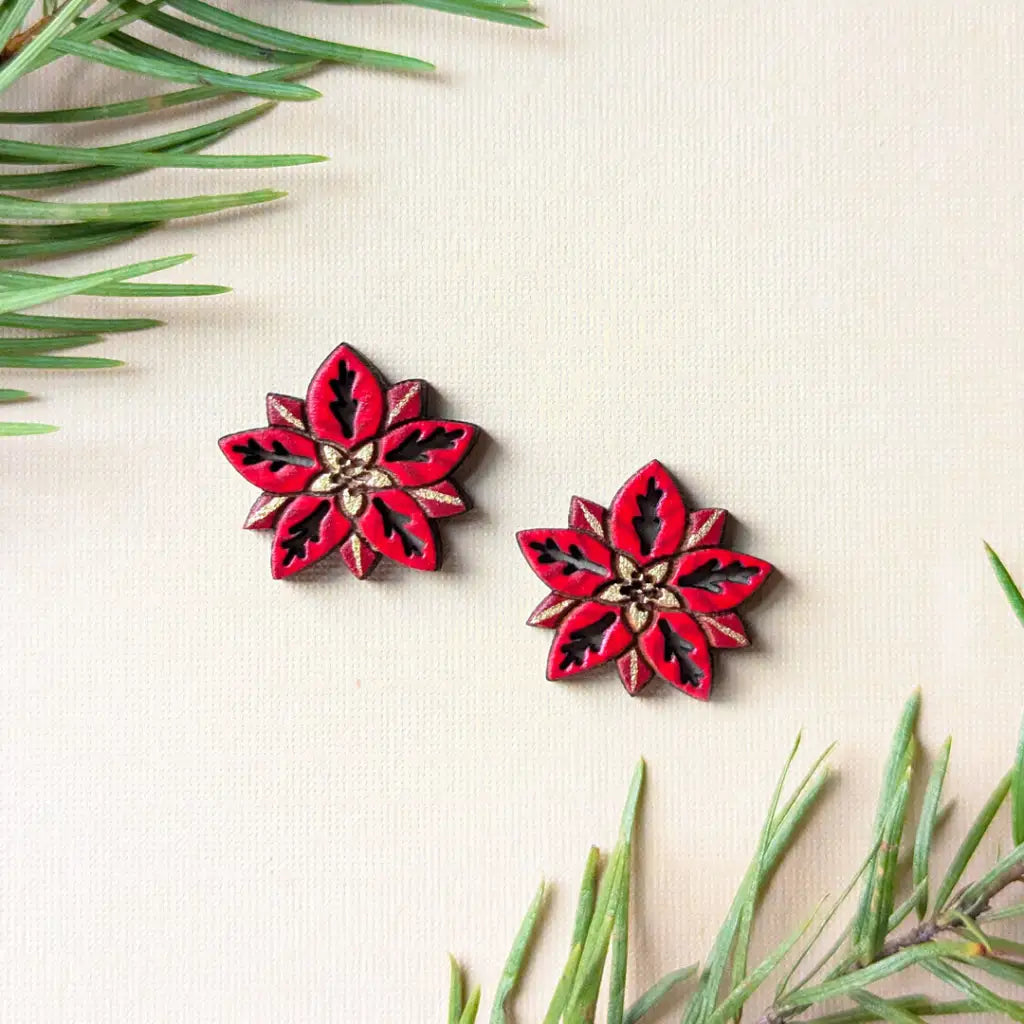Poinsettia Studs