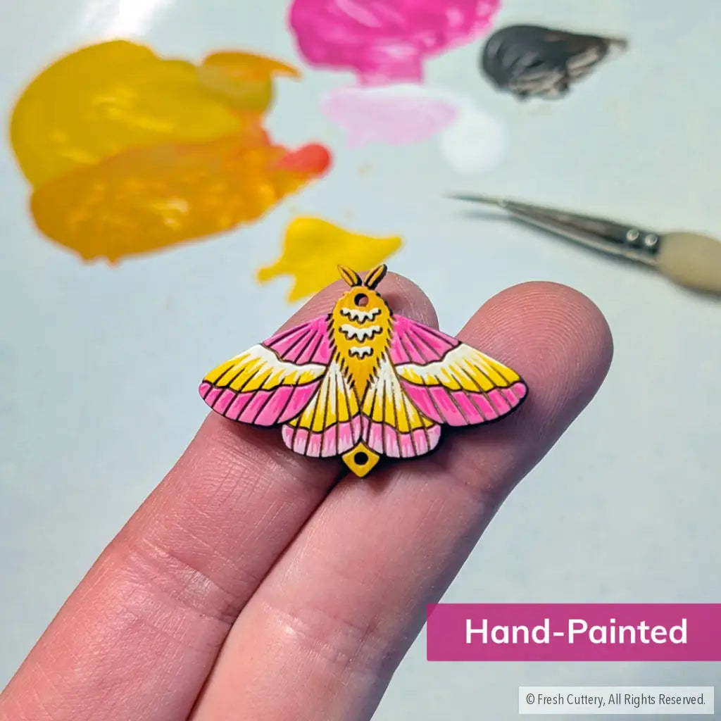 Rosy Maple Moth Earrings - Dangle and Drop Earrings