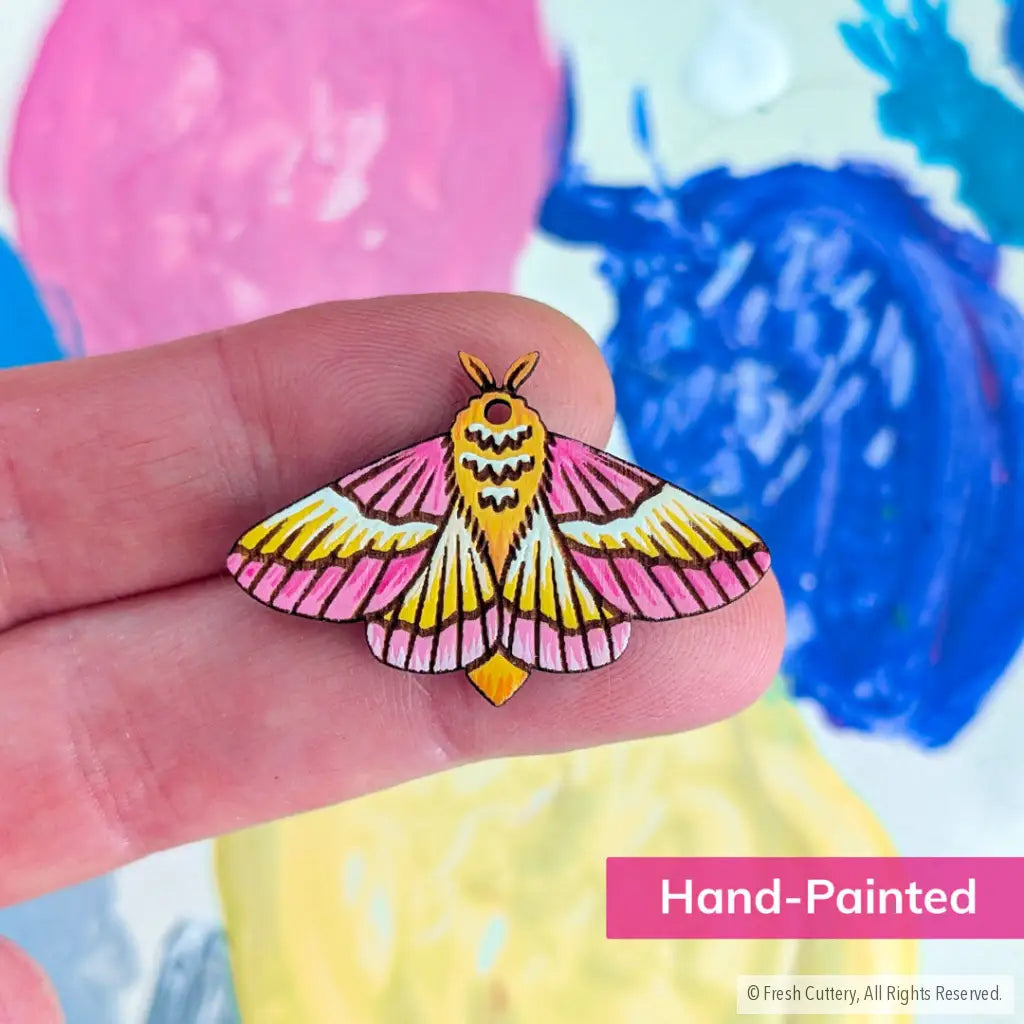 Rosy Maple Moth Earrings - Dangle and Drop Earrings