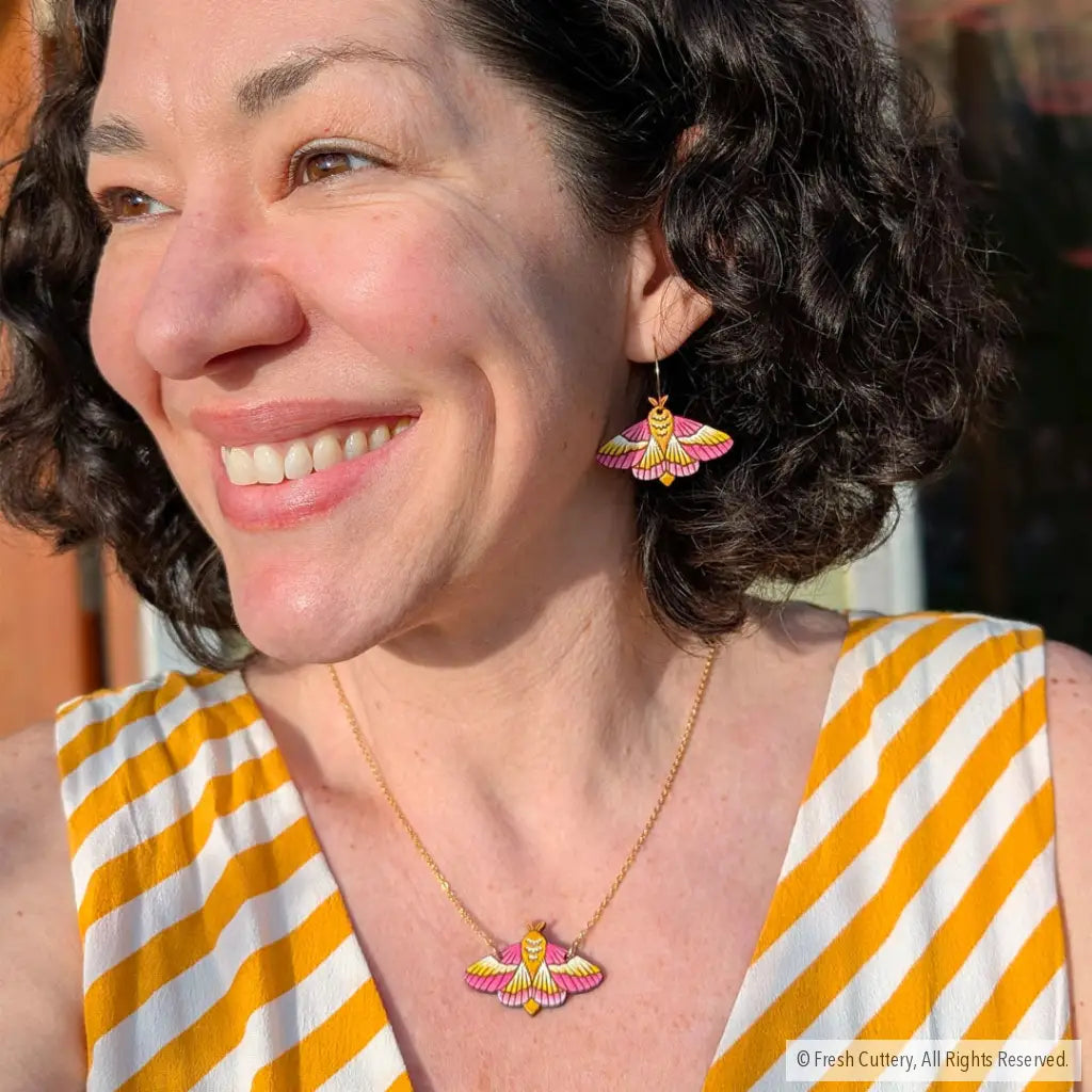 Rosy Maple Moth Necklace Necklaces