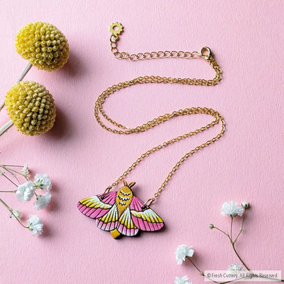 Rosy Maple Moth Necklace Necklaces