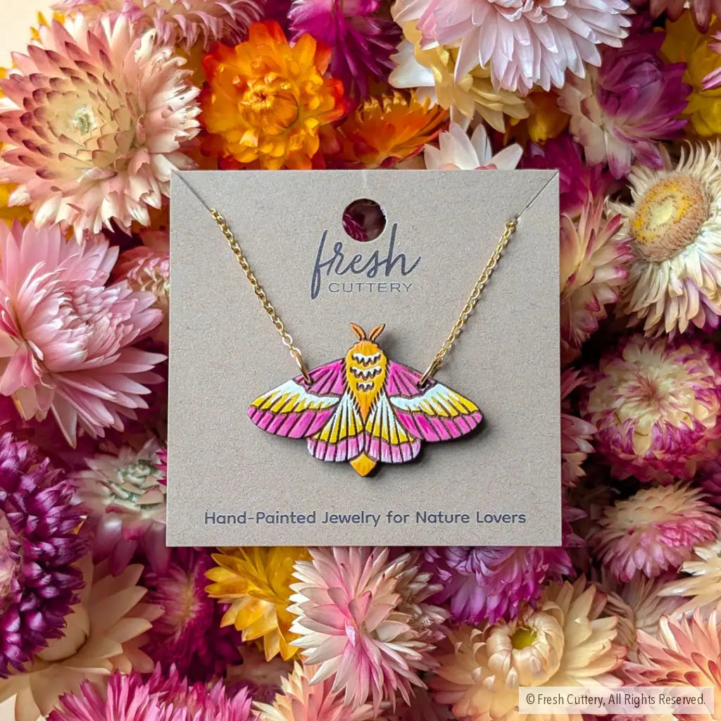 Rosy Maple Moth Necklace - Necklaces