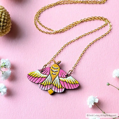Rosy Maple Moth Necklace Necklaces