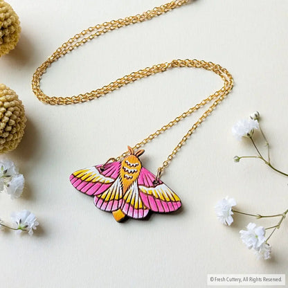Rosy Maple Moth Necklace Necklaces
