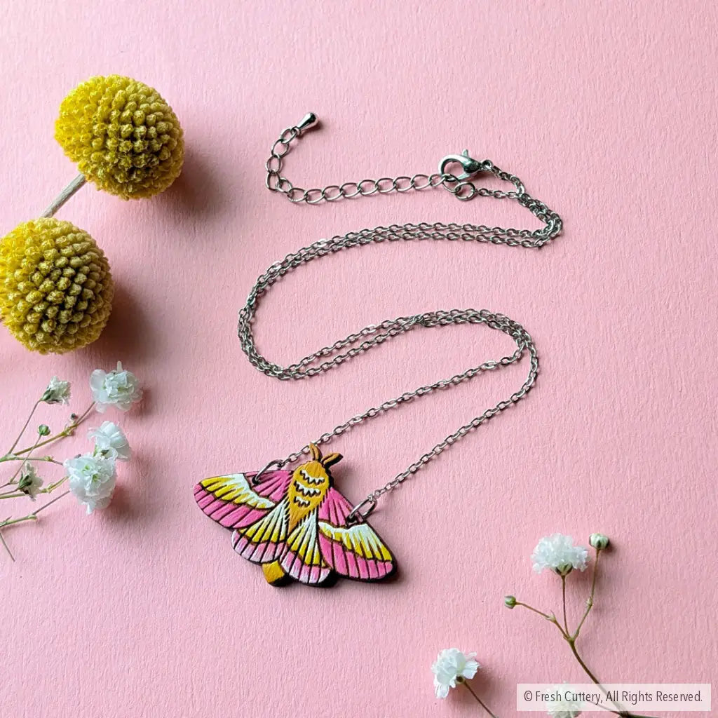 Rosy Maple Moth Necklace Necklaces