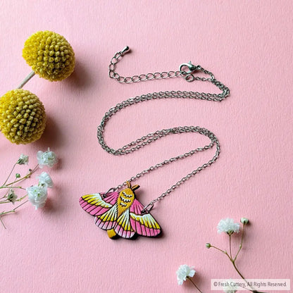 Rosy Maple Moth Necklace Necklaces