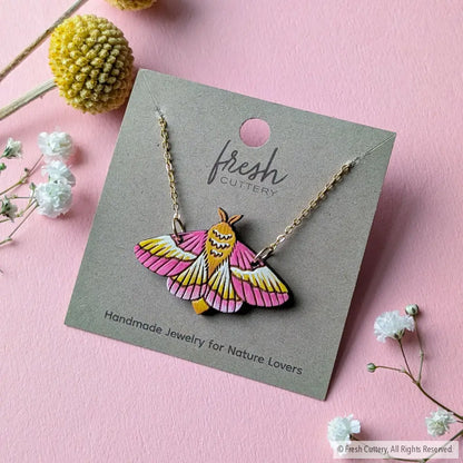 Rosy Maple Moth Necklace Necklaces
