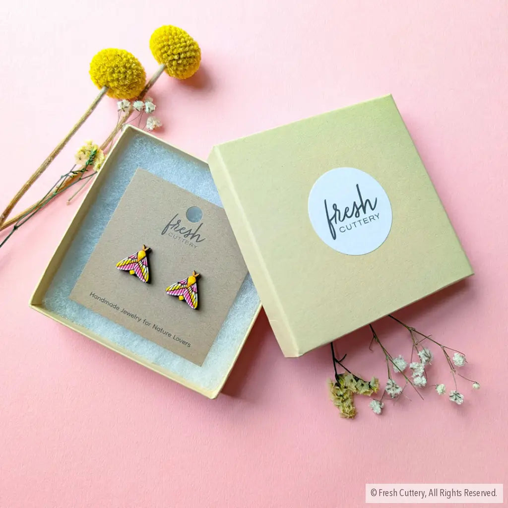 Rosy Maple Moth Studs Studs