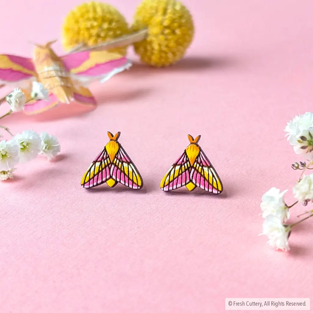 Rosy Maple Moth Studs Studs