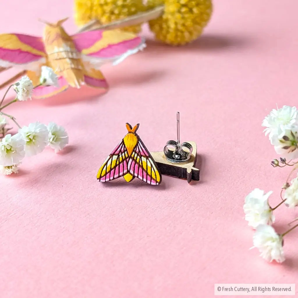 Rosy Maple Moth Studs Studs