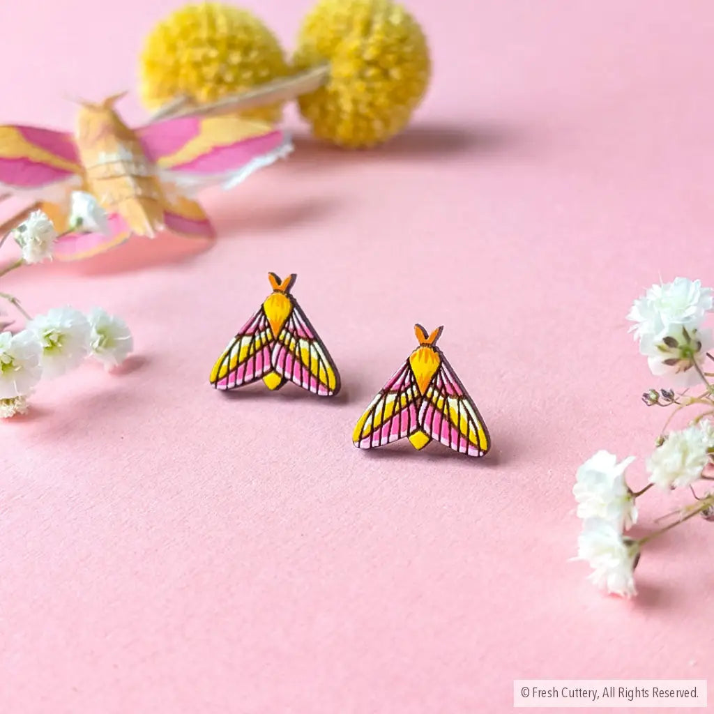 Rosy Maple Moth Studs Studs