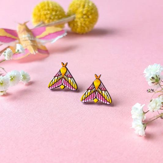 Rosy Maple Moth Studs Studs