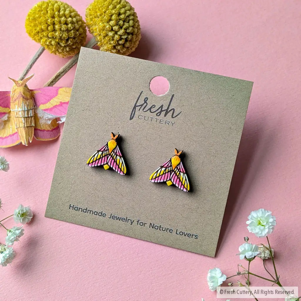 Rosy Maple Moth Studs Studs