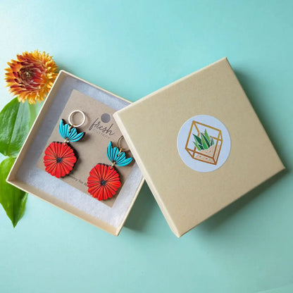 Scandinavian Poppy Earrings Dangle And Drop