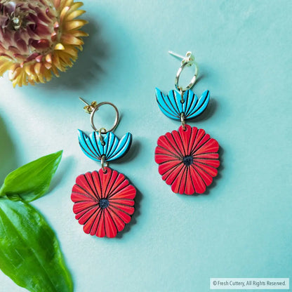 Scandinavian Poppy Earrings Dangle And Drop