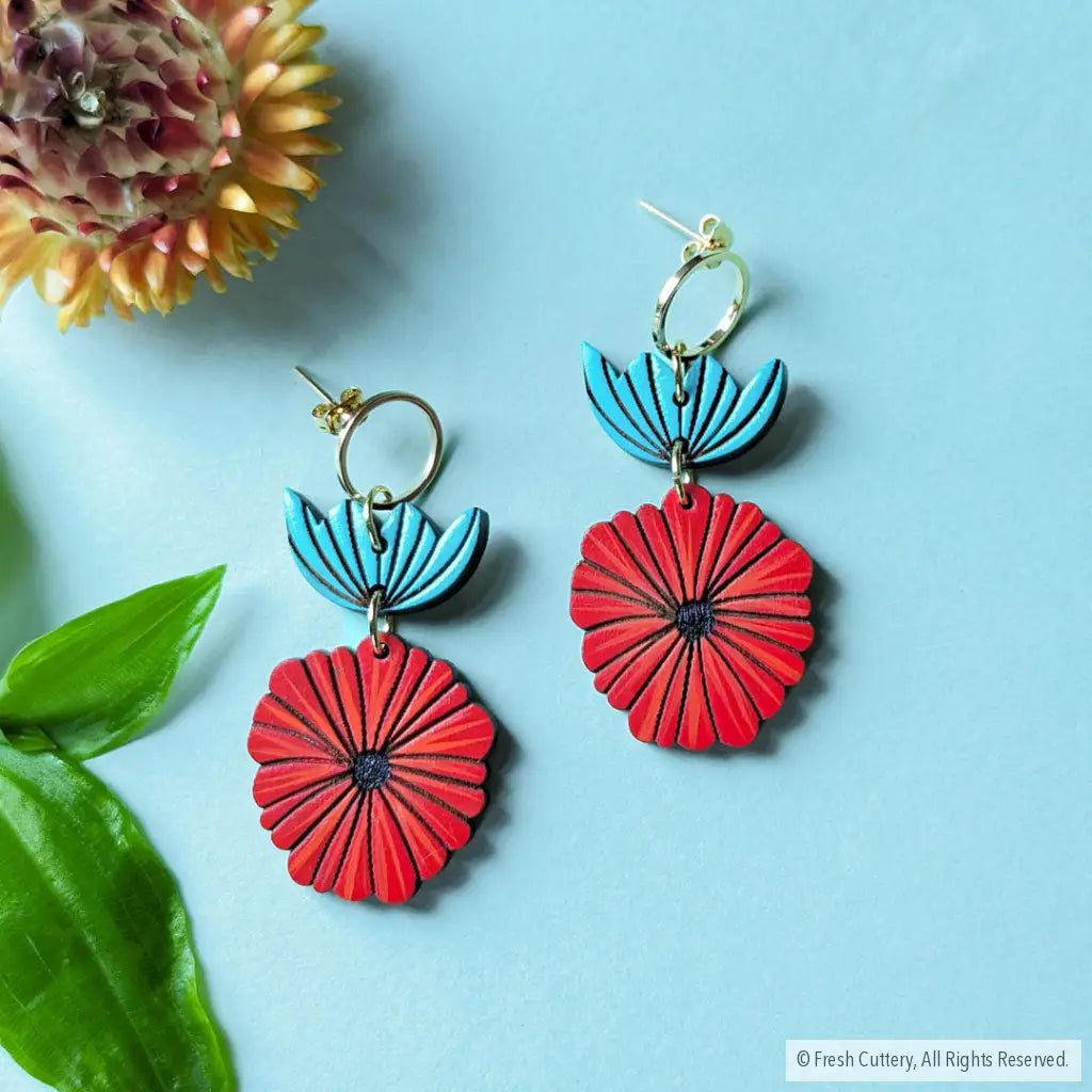 Scandinavian Poppy Earrings Dangle And Drop
