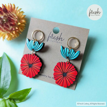 Scandinavian Poppy Earrings Dangle And Drop