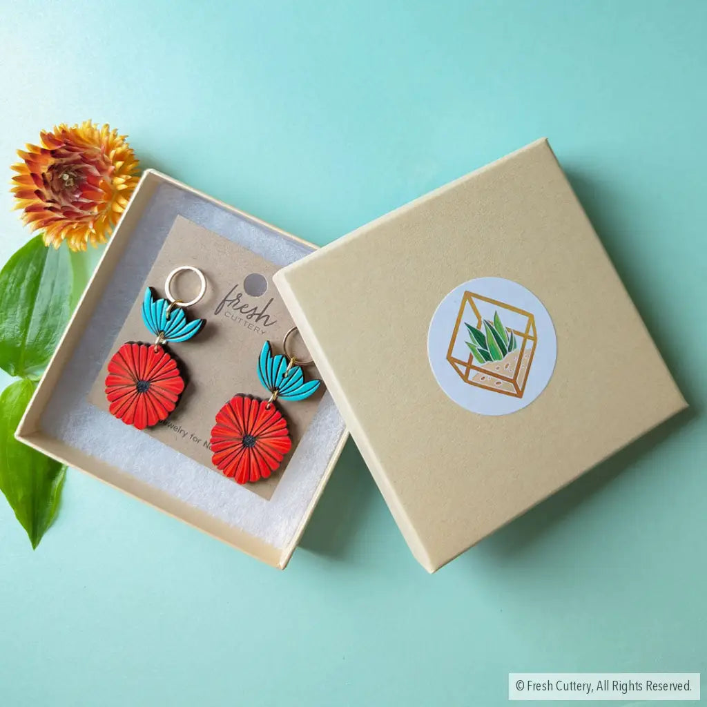 Scandinavian Poppy Earrings Dangle And Drop