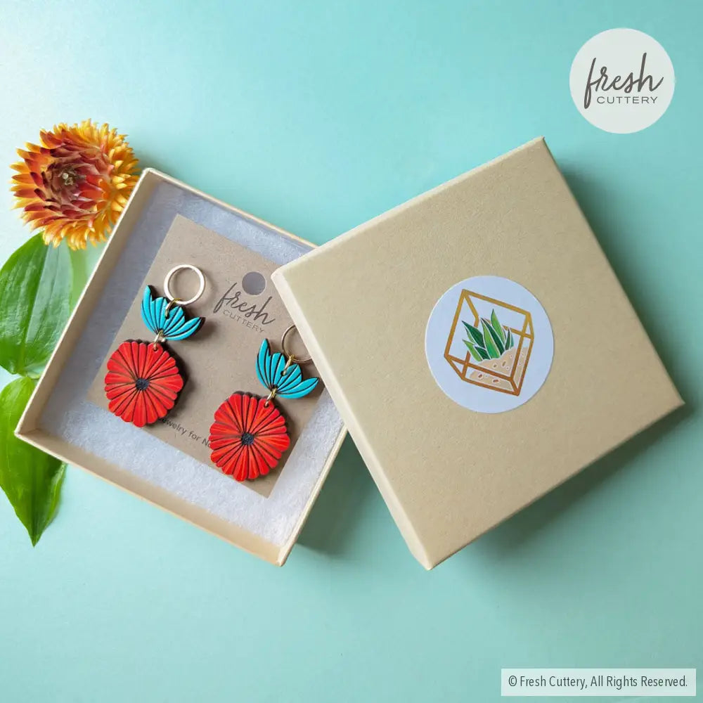 Scandinavian Poppy Earrings Dangle And Drop