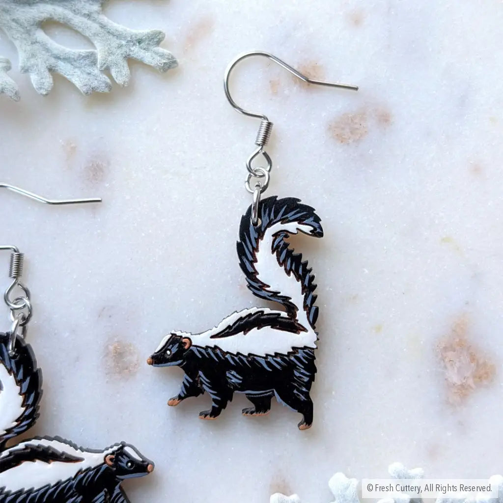 Skunk Earrings - Dangle and Drop Earrings