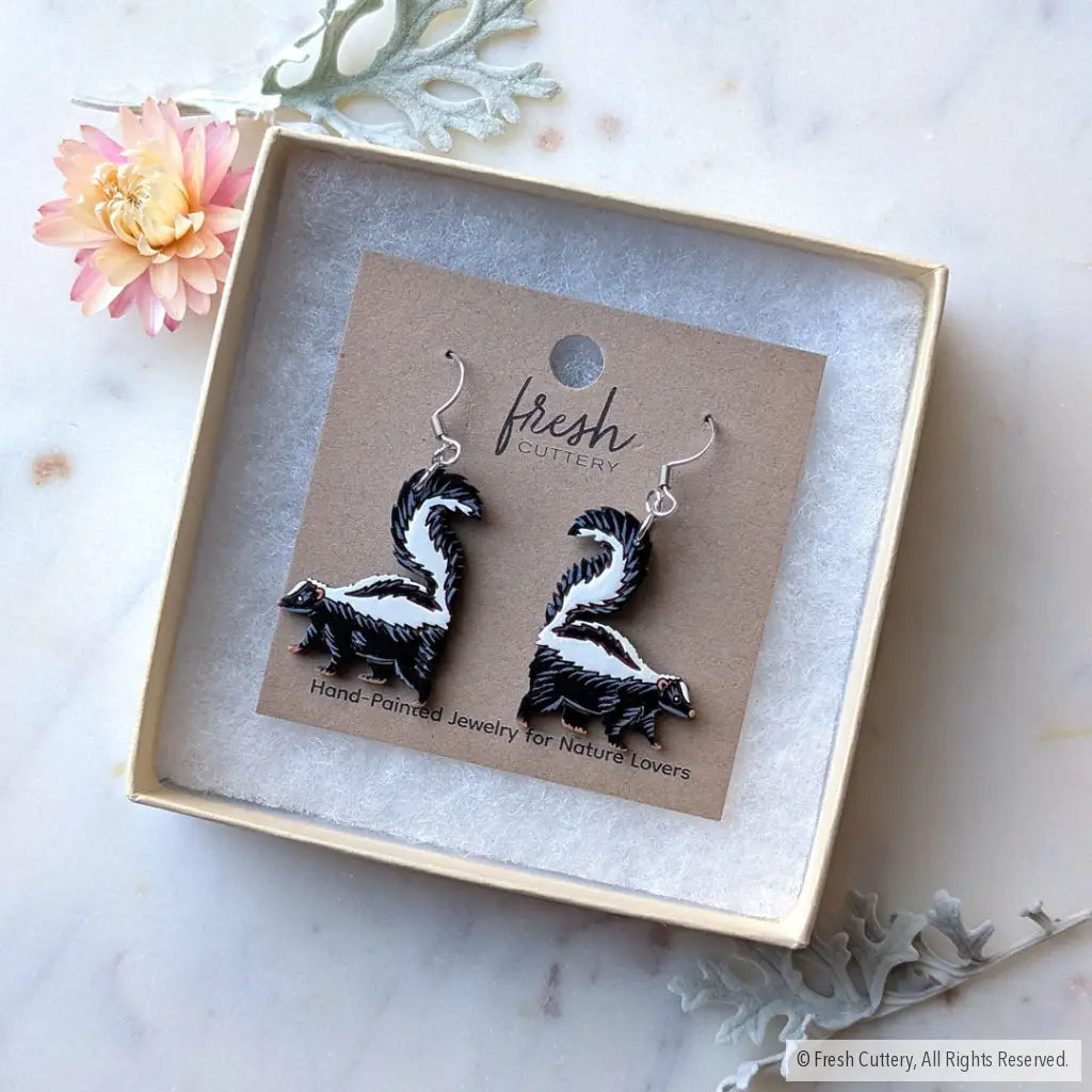 Skunk Earrings - Dangle and Drop Earrings