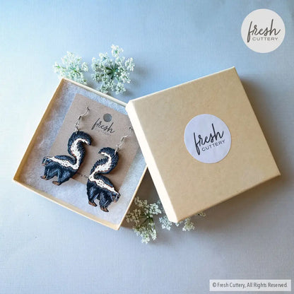 Skunk Earrings Dangle and Drop Earrings