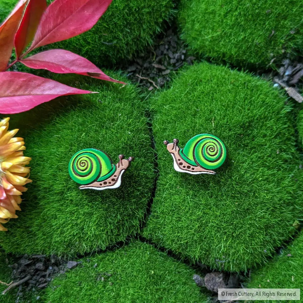Snail Studs Green