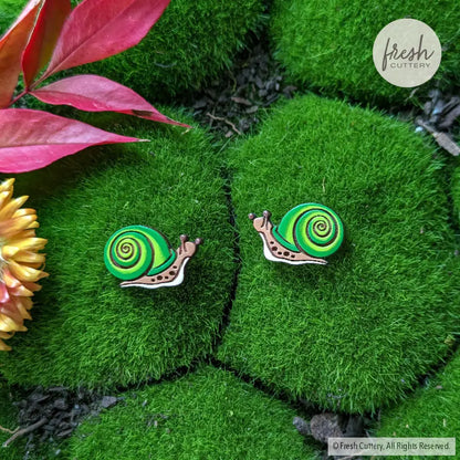 Snail Studs Green