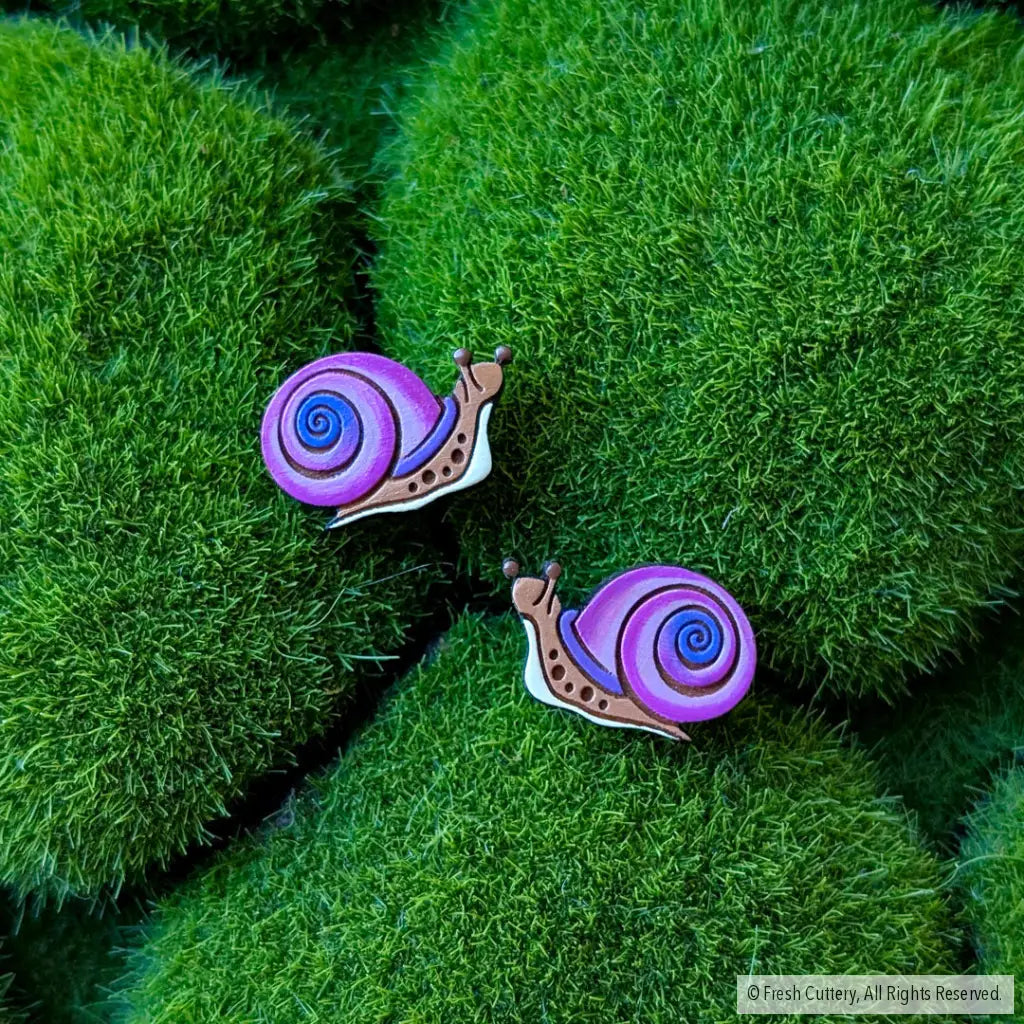 Snail Studs - Purple - Studs