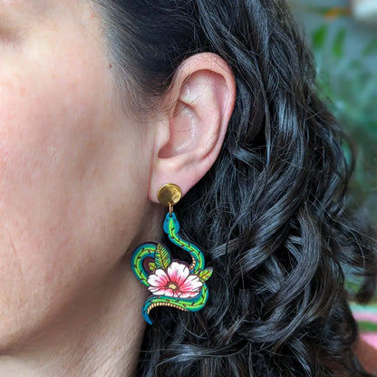 Snake Tattoo Statement Earrings Dangle And Drop