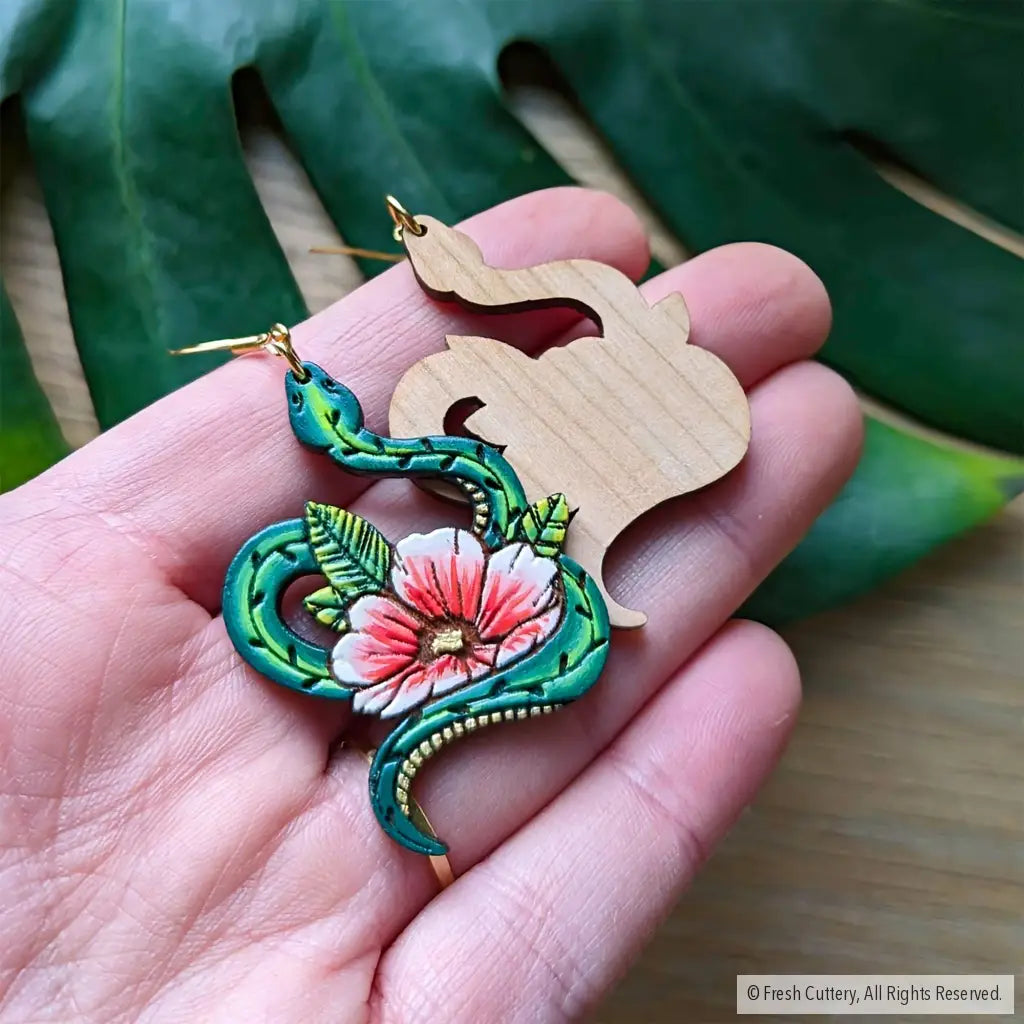 Snake Tattoo Statement Earrings Dangle And Drop