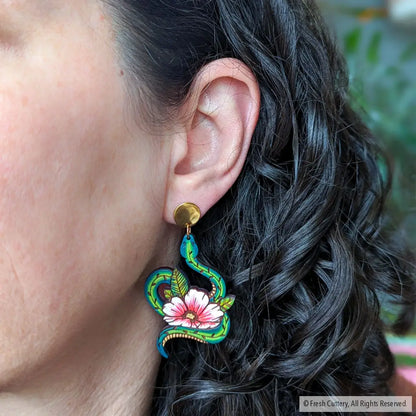 Snake Tattoo Statement Earrings Dangle And Drop