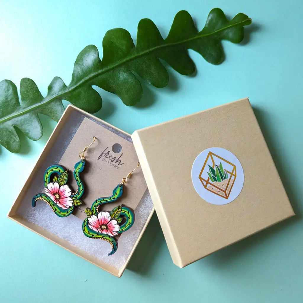 Snake Tattoo Statement Earrings Dangle And Drop