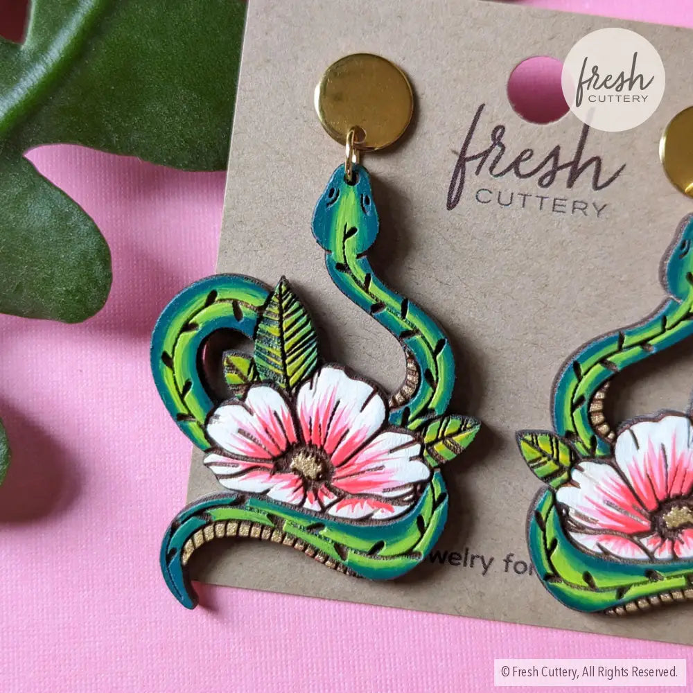 Snake Tattoo Statement Earrings Dangle And Drop