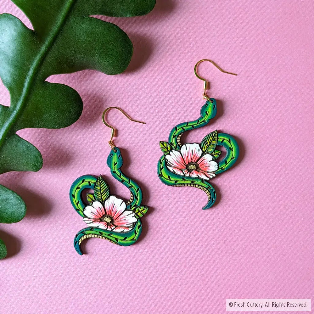 Snake Tattoo Statement Earrings Dangle And Drop