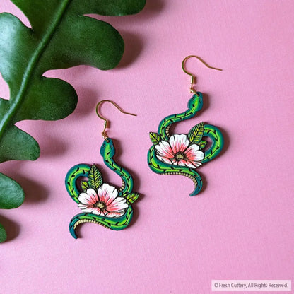 Snake Tattoo Statement Earrings Dangle And Drop