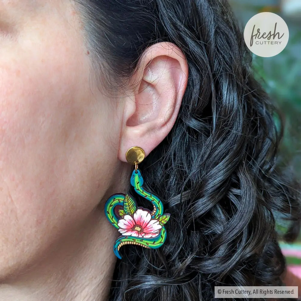 Snake Tattoo Statement Earrings Dangle And Drop