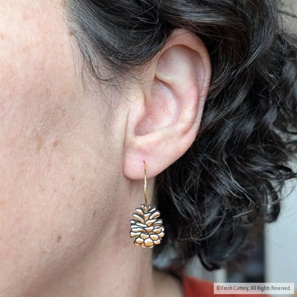 Snowy Pine Cone Earrings Dangle and Drop Earrings