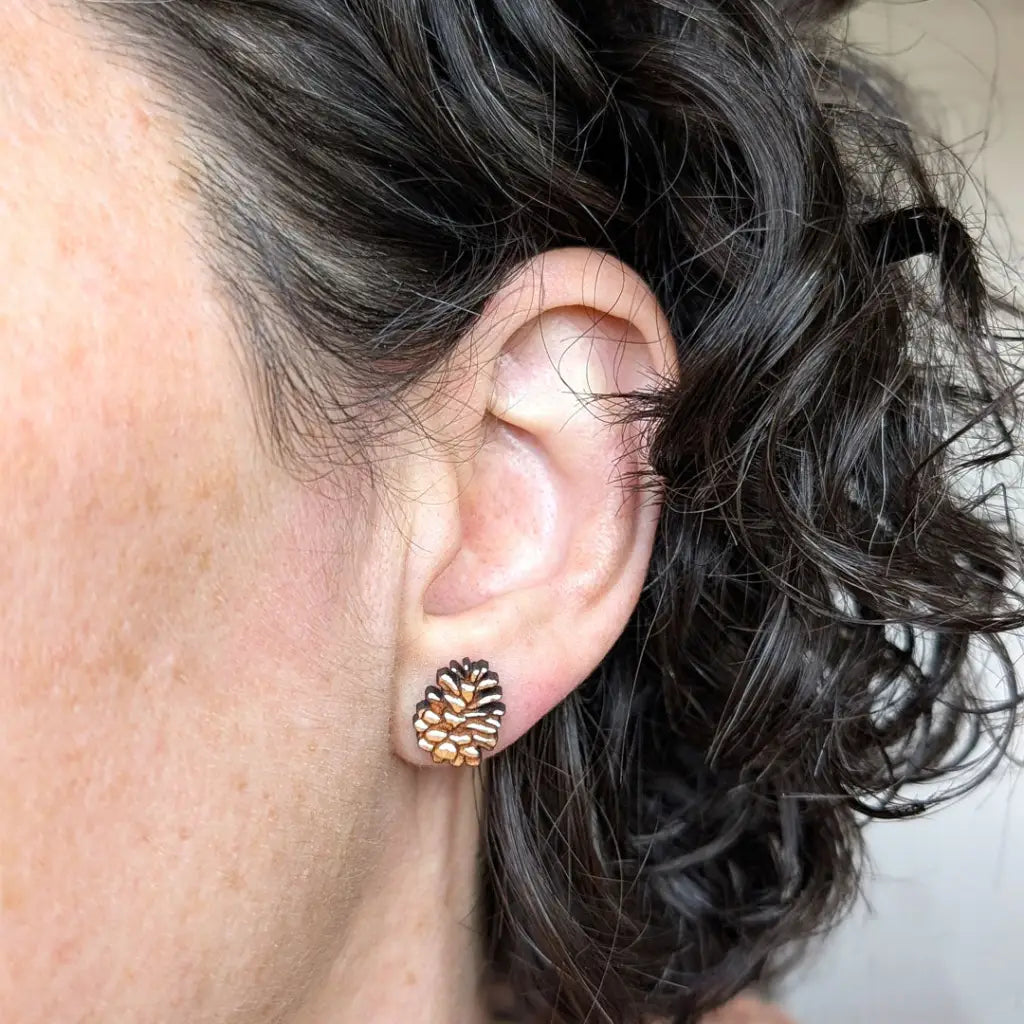 Snowy Pine Cone Studs Studs