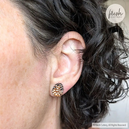 Snowy Pine Cone Studs Studs