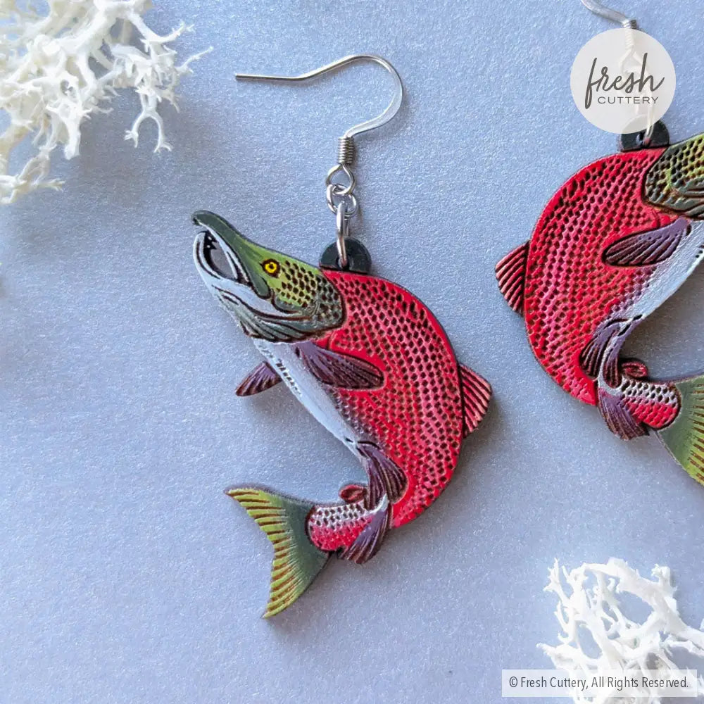 Sockeye Salmon Earrings Dangle And Drop